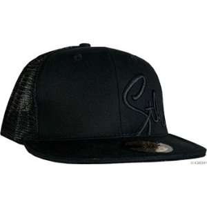  Stolen Flatbill Trucker Baseball Cap Black/Black Sports 