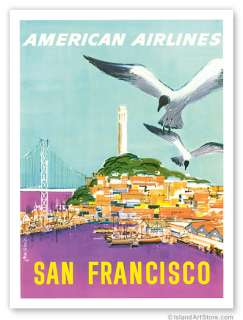 Vintage Travel Poster American Airlines San Francisco  