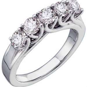  14Kt White Gold Trellis Design Diamond Anniversary Band 