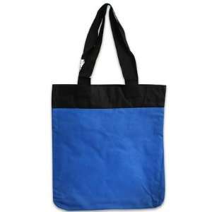 Blue Polyester Grocery Tote Bag w/Black Top   13 x 15  