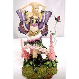  Foxglove Pink / Purple Flower Fairy Statue Faerie Fae 