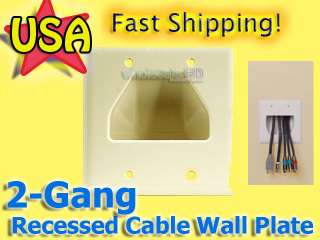   Low Voltage Pass Through HDMI Speaker Cable Wall Plate   IVORY  