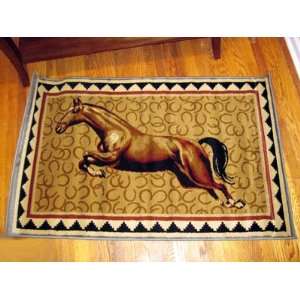 Galloping Horse Cut Loop Pile Plush Rug Mat Carpet Large
