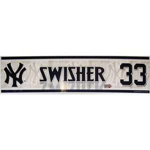  Nick Swisher Nameplate   NY Yankees 2011 Game Used Locker 