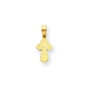  7/16in Small Eastern Orthodox Cross Charm   14kt Gold 