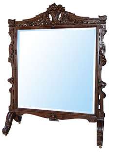 6698 Antique Standing French Chevelle Mirror circa 1880  