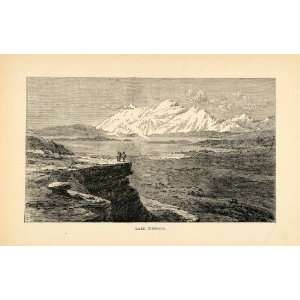  1888 Wood Engraving Lake Titicaca Andes Mountain Peru 