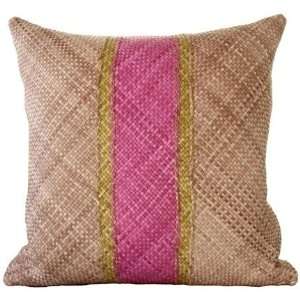  Lance Wovens Ribbons Bougainvillea Leather Pillow
