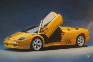 Lamborghini Diablo Roadster 1996   Canvas Oil Painting  