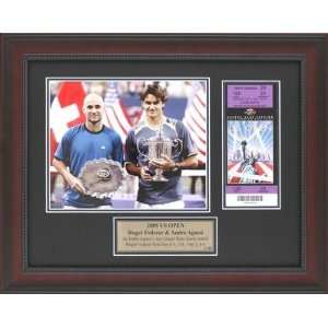  Roger Federer/Andre Agassi 2005 US Open Memorabilia 