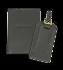   Image. Title Black Leather Passport Holder and Luggage Tag Set