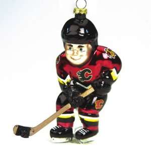   Calgary Flames NHL Glass Hockey Player Ornament (4)