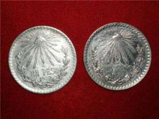 1922 1924 Un Peso Libertad .720 Silver Mexico City Circulated #cs4e 
