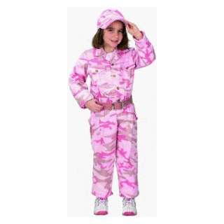  Jr Camouflage Suit w/ Cap   Pink Child Costume Size 6 8 