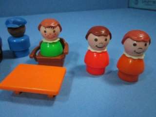 SIXTEEN FISHER PRICE AIRPORT CARS & LITTLE PEOPLE POLICE CAR, CHAIR 