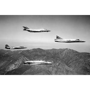  F 100 F 101 F 102 and F 104 in Flight 8x12 Silver Halide 