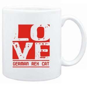 Mug White  LOVE German Rex  Cats 