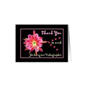  VIDEOGRAPHER Thank You with Red Hearts Card Health 