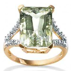 com Paris Jewelry 5 Carat Diamond Green Amethyst 10k Gold Ring Paris 