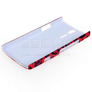 Red Leopard Hard Rubber Case Cover For Sony Ericsson Xperia S/Lt26i 