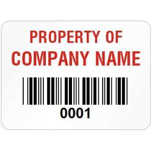  Custom Asset Label With Barcode, ¾ x 1 Cold Temp Paper 