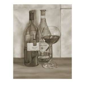  Black and White Wine Series I Giclee Poster Print by Jennifer 