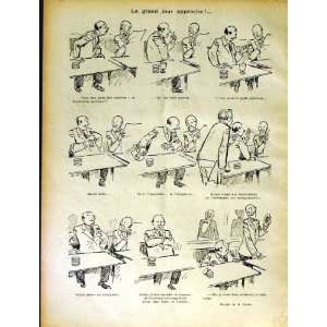  LE RIRE FRENCH HUMOR MAGAZINE MEN TABLE MEETING CARTOON 