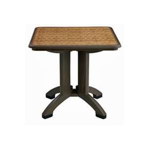   Restaurant Table   32 Square, Wicker Look Inlay Top