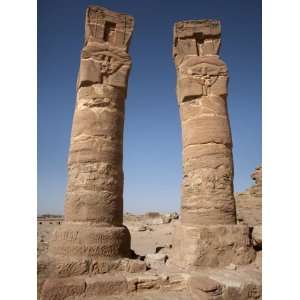 Pillars at the Temple of Amun Below the Holy Mountain of Jebel Barkal 