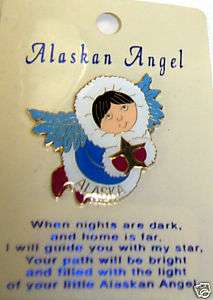Alaskan Angel   Eskimo Angel girl w/ star Tie Tac Pin  