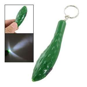   Green Plastic Cucumber Pendant w LED Key Ring 