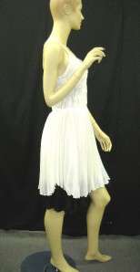 NWT FRANCISCO ROSAS White Silk Pleated Dress 42 $2080  