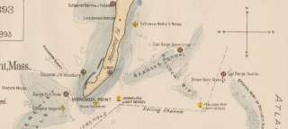   Wreck 1893 Map Monomoy Island Chatham Cape Cod Nantucket Sound  