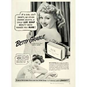  1943 Ad Lux Toilet Soap Betty Grable Coney Island Actor 