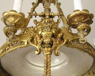 Antique Regency Style Electrified Gas Bronze Chandelier  