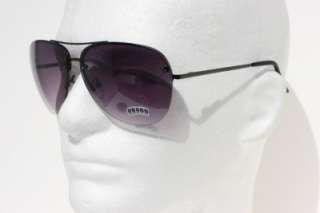Rimless Aviator sunglasses cops vintage black gradient  