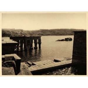  1929 Egypt Photogravure Philae Flood Nile Ruins Dam 