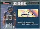 VINCENT JACKSON 2005 05 BOWMAN SIGNS OF THE FUTURE RC ROOKIE AUTO 