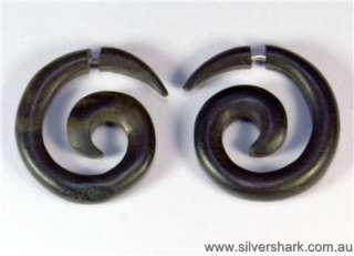   spiral fake plugs stretchers silver wire opens up 1 Pair E2  