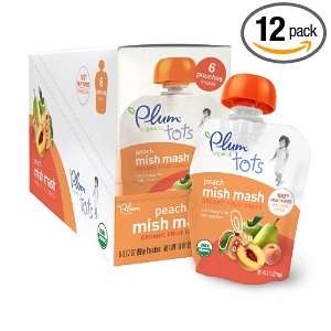 Plum Organics Baby Mish Mash, Peach, 3.17 Ounce Pouches (Pack of 12)