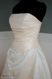 Alfred Angelo R1950 Peach Taffeta Tiered Wedding Formal Dress NWT 