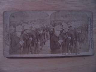 Stereoview Card Civil War FIRST R.I. VOLS Camp Alger VA  