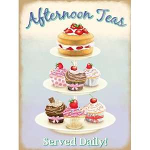  LARGE AFTERNOON TEAS SERVED DAILY FUNNY BAMFORTH METAL 