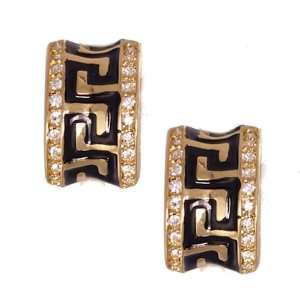  Shia Black/Gold Clip On Earrings Jewelry