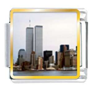  New York Twin Towers Italian Charm Bracelet Link Pugster 