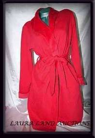 SM, MED~Victoria Secret RED Love Fleece Velour Womens Robe Spa Wrap 