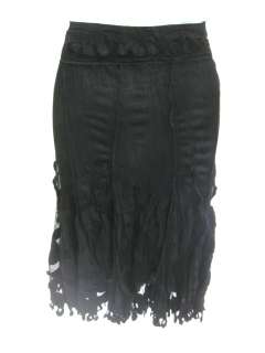 you are bidding on hazel black calf length sheer ruffle skirt in a 