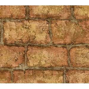  Terracotta Brick and Mortar Wallpaper