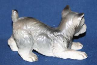 Vintage Porcelain Matte Schnauzer Puppy Dog Figurine  
