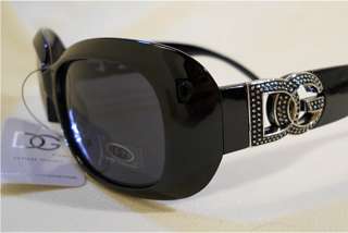DG Eyewear LADIES Sunglasses & Hard Case BLACK, ANTIQUE SILVER Jackie 
